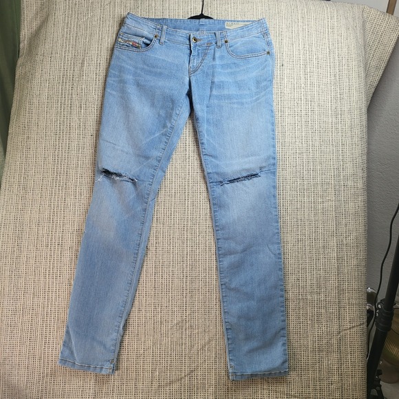 Diesel Denim - Diesel Jeans Skinzee‎ Womens 29x32 Super Slim Skinny High Waist Light Wash